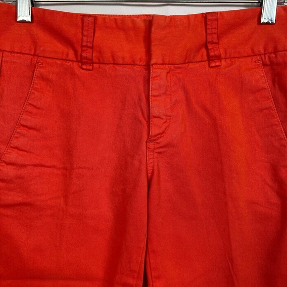 J. Crew Pants Womens Sz 00 Andi Orange Cotton Stretch Slim Fit Cropped Leg Chino - Picture 2 of 13